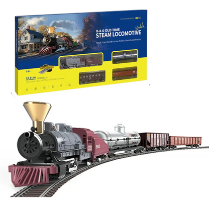 HANFIY HO 1:87 66120 Old Time Steam Locomotive Train Set with Metal Tracks & Controller | 331 cm Track | Beginner Model Railway (14+)- Item No- 66160