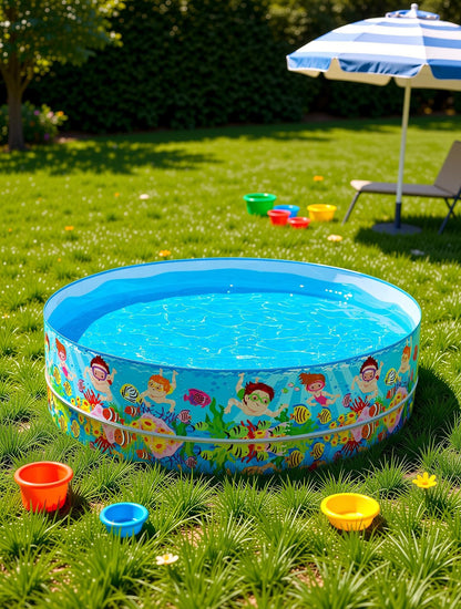 Intex 56451 Ocean Theme Kids Swimming Pool – 5 ft (152 cm) Round Snapset Inflatable Pool for Children