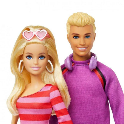 Barbie Fashionistas Set with 2 Fashion Dolls & 6 Accessories, Ken Roller-Skating Fashion Dolls, 65th Anniversary Collectible - Jaiman Toys