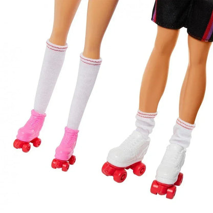 Barbie Fashionistas Set with 2 Fashion Dolls & 6 Accessories, Ken Roller-Skating Fashion Dolls, 65th Anniversary Collectible - Jaiman Toys