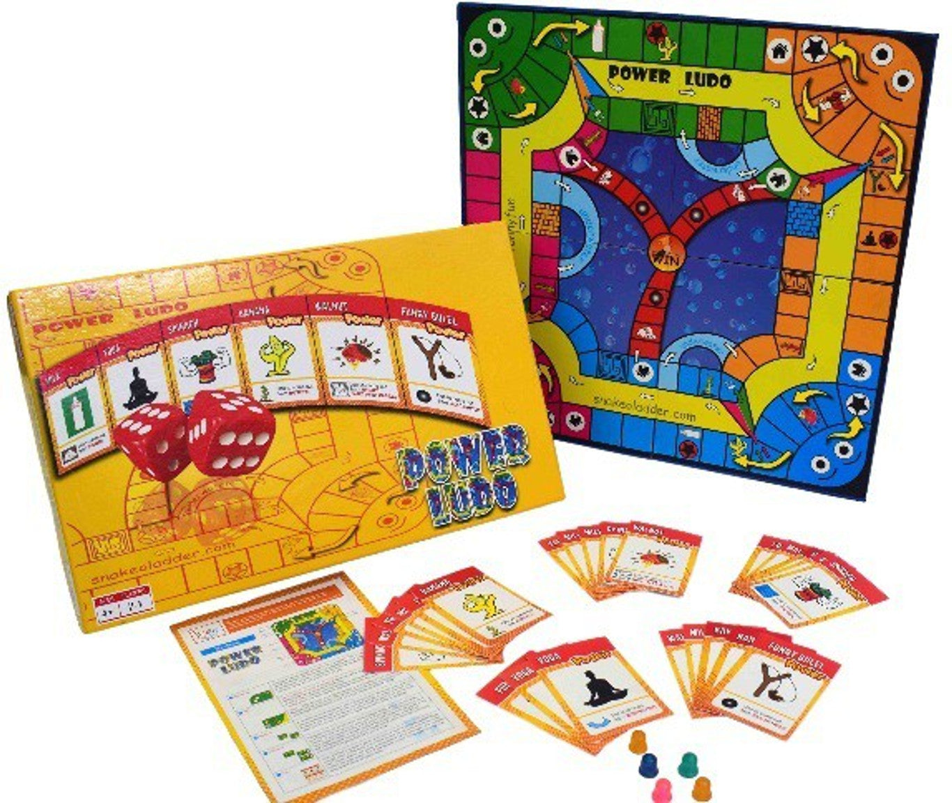 Power Ludo Strategy Board Game | Educational Family Game for Kids & Adults | 2-4 Players | Interactive Ludo with Power Card