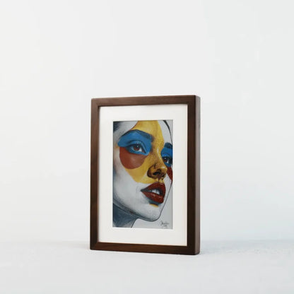 AI Art Frame 7.3" Classic Wooden Frame | Full-Color E Ink Spectra™ 6 Digital Picture Frame | Wi-Fi & Bluetooth | Wireless Battery Powered | Smart Art Display | 3,800+ Image Storage