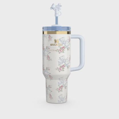STANLEY Quencher H2.0 FlowState Stainless Steel Vacuum Insulated Tumbler with Lid and Straw for Water, Iced Tea or Coffee (Heather, 40 oz)  – The Ultimate Valentine’s Gift!