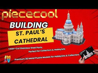 Piececool  3D Metal Puzzle La Sagrada Familia Cathedral Model – 450 Pieces – Level 6 Difficulty – Stainless Steel DIY Architecture Model Kit