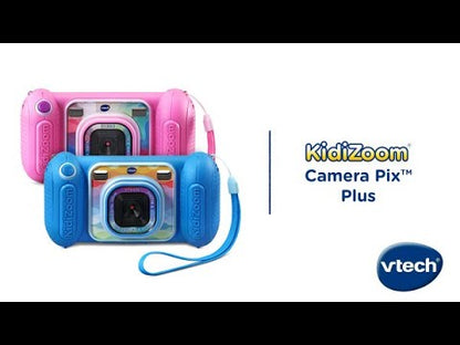 VTech KidiZoom Camera Pix Plus, Pink | Kids Digital Camera with 4X Digital Zoom, Selfie Mode, HD Photos & Videos, Voice Recorder, Games & Expandable Memory