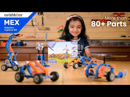 Avishkaar MEX 10-in-1 Robotic Explorer Kit | STEM Build & Play Kit Ages 6-10