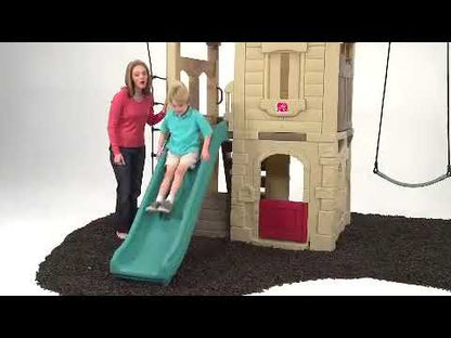 Step2 Naturally Playful Adventure Lodge Play Center with Glider – Kids Outdoor Activity Set