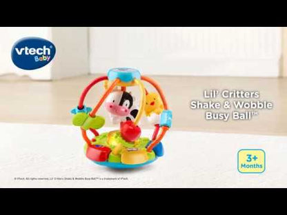 VTech Baby Lil' Critters Shake & Wobble Busy Ball, Purple | Interactive Light-Up Sensory Activity Toy with Music & Animal Friends