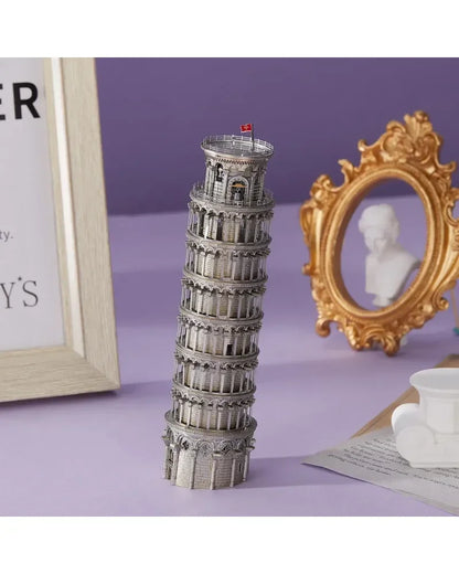 Piececool 3D Metal Puzzle Leaning Tower of Pisa Architecture Model – 127 Pieces – Difficulty Level 4 – Stainless Steel DIY Model Kit- Age 14+