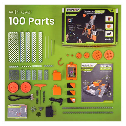 Avishkaar Robotics Starter Kit | 100-in-1 STEM Robotics & Coding Kit for Ages 8+