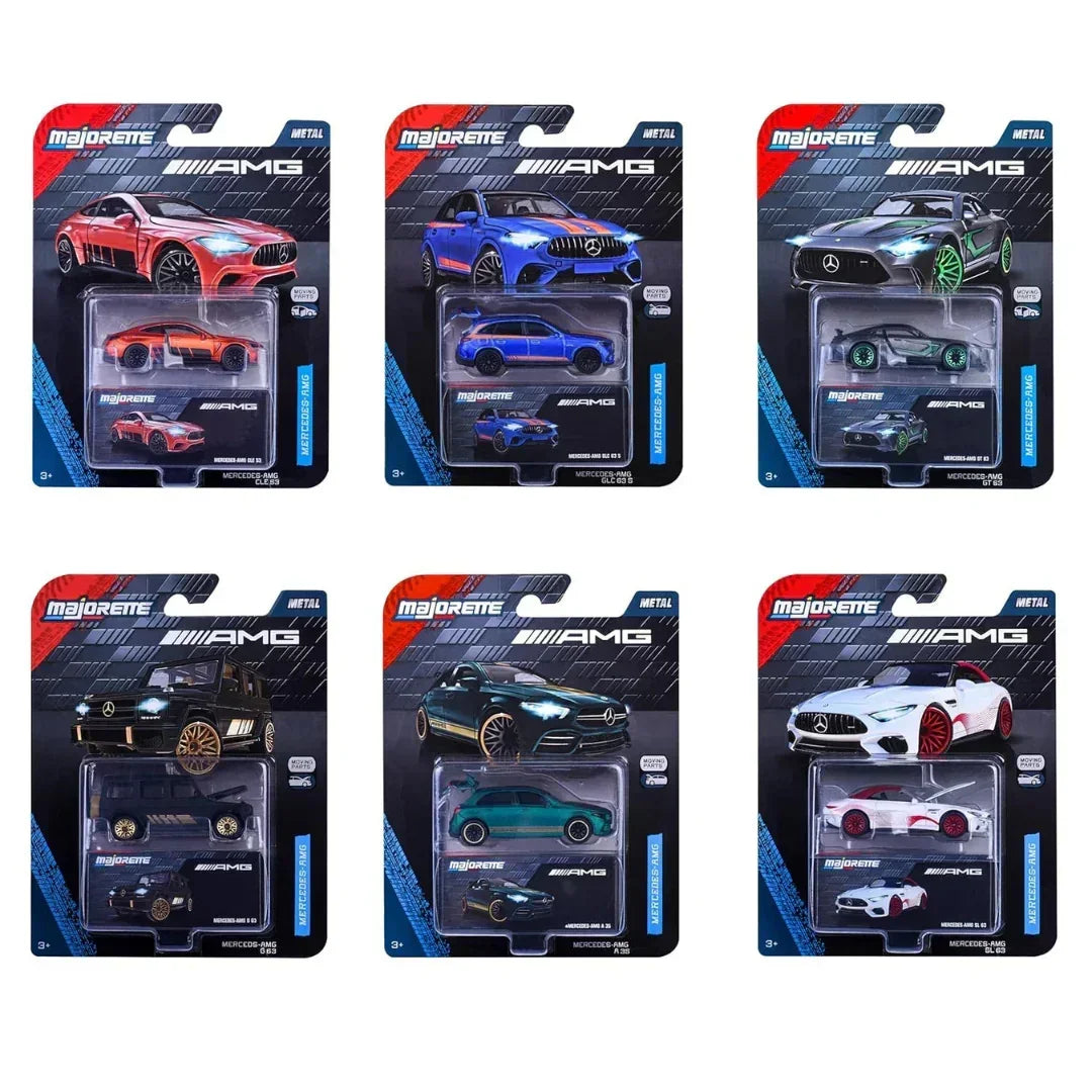 Majorette Mercedes-AMG Die-Cast Metal Cars Set of 6 | Premium 7.5 cm Licensed Toys | Ages 3+