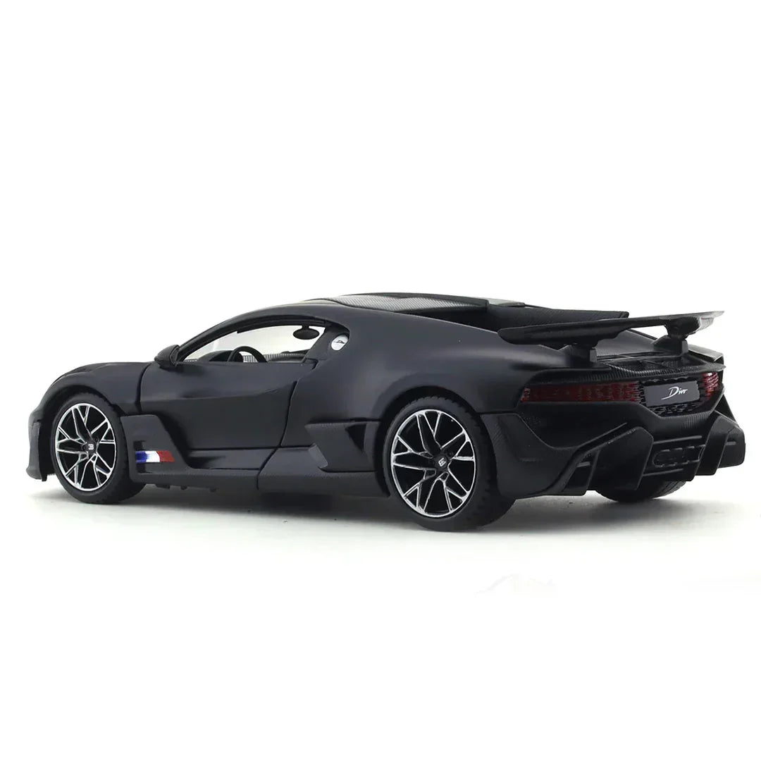 JOY JUNCTION Bugatti Divo Custom Edition 1:32 Scale Alloy Metal Pullback Die-Cast Car – Black with Lights, Music & Openable Doors - Jaiman Toys