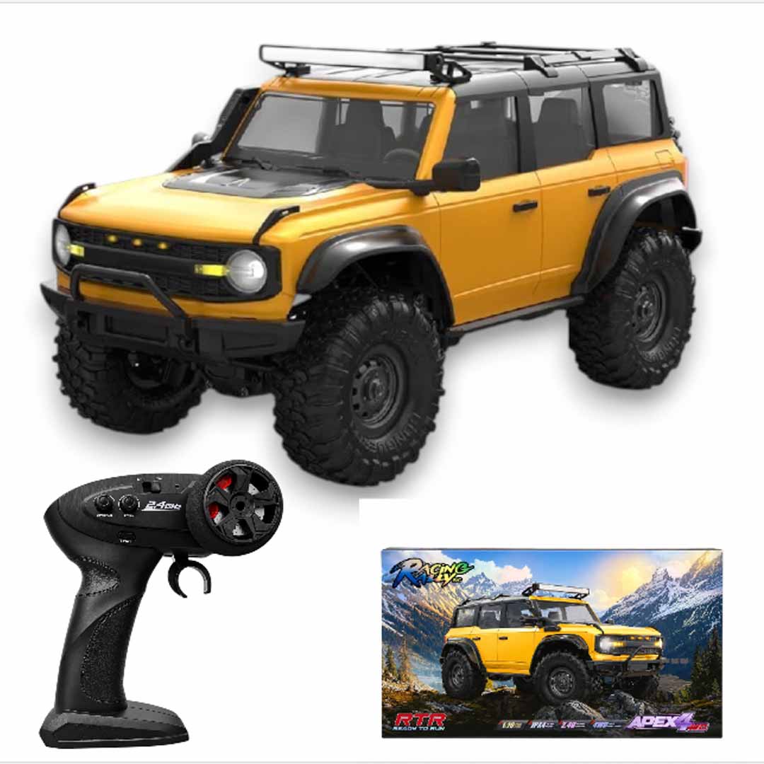 HB Toys Apex 4WD RC Off-Road Truck R1601 1:16 Scale 2.4GHz Remote Control Rock Crawler | Yellow Edition
