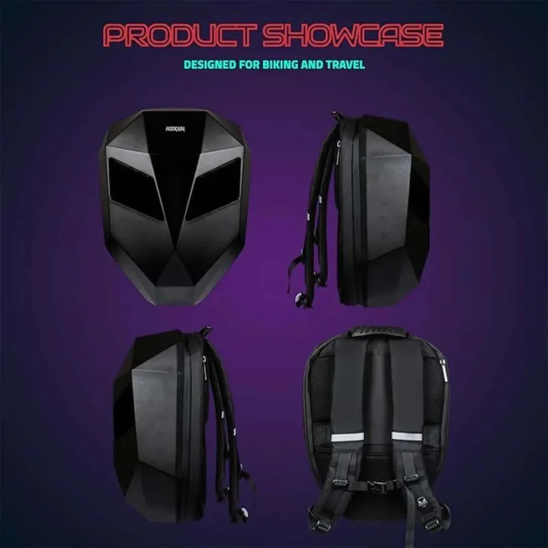 Hookaba Eye Rover LED Biker Backpack – Hard Shell, Waterproof, 15.6” Laptop - Black - Jaiman Toys