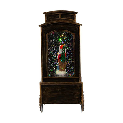 Christmas Train Lantern with Santa | LED Glitter Snow Globe Train Decorative Light – Holiday Home Décor