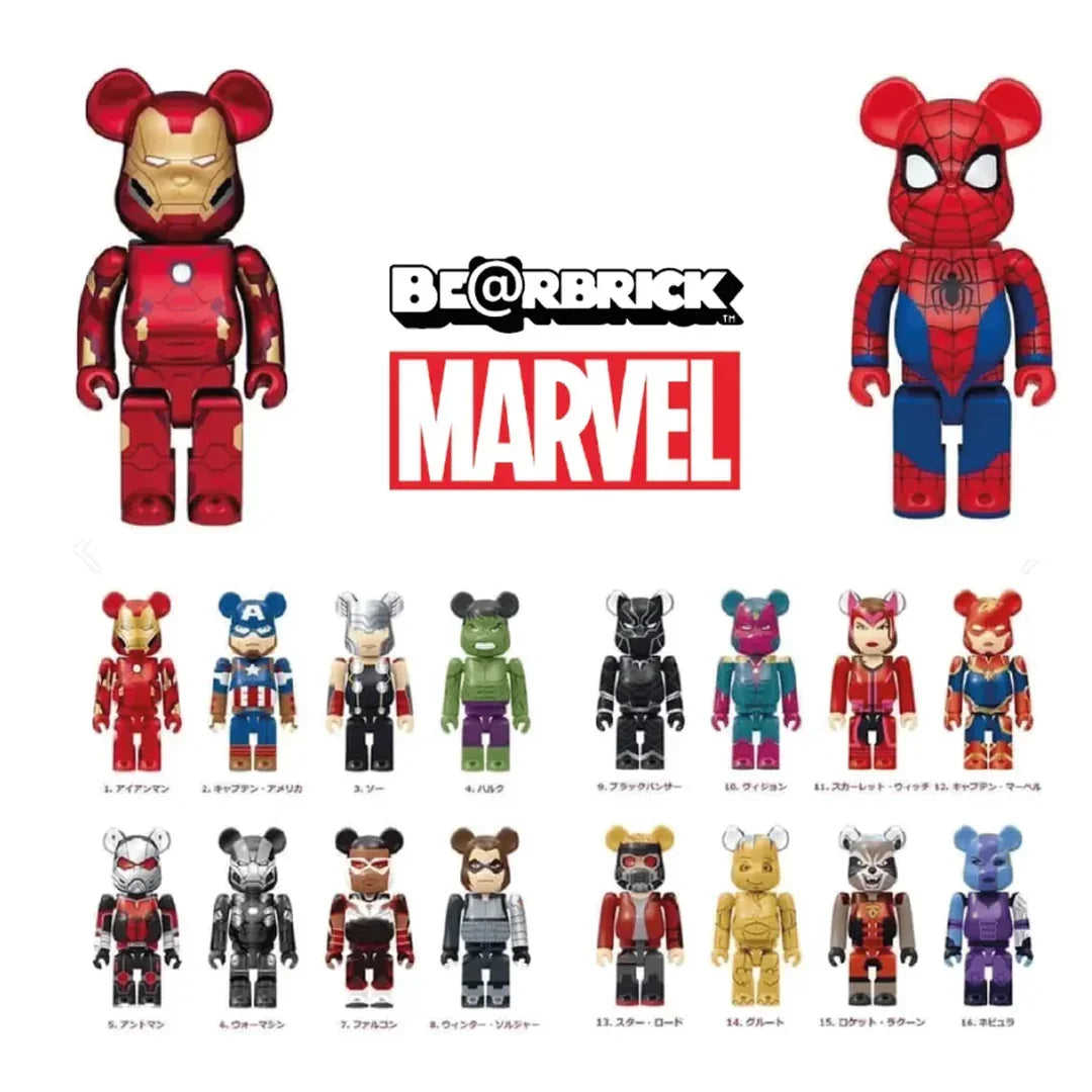 Cleverin × BE@RBRICK Ultimate Action Figure Marvel Design – Air Purifying Collectible (1 Random Figure) - Jaiman Toys