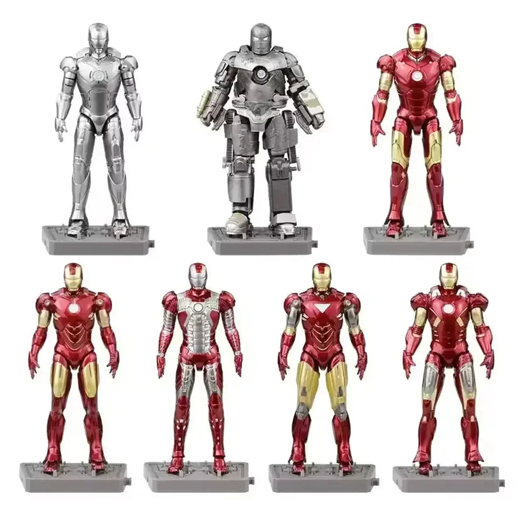 Marvel Studios The Infinity Saga Iron Man 4-Inch Action Figure Collection | Set of 7 Mini Figures by ZD Toys