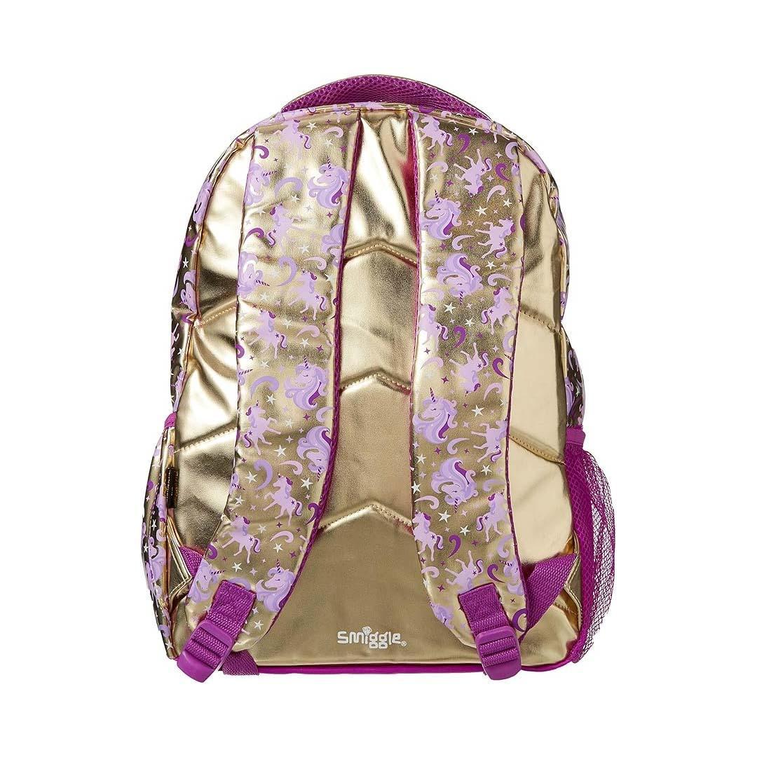 Smiggle School Bags Gold Unicorn School Backpack – Magical & Stylish for Girls - Jaiman Toys