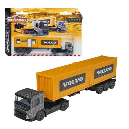 Majorette Construction Volvo Transporter Truck – FMX Low Bed Trailer Diecast Pack of 1 - Jaiman Toys