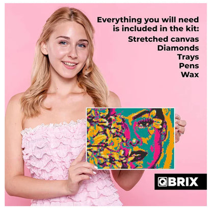 QBRIX A4  Diamond Painting Pop-Art (Medium) 22000 Crystals| DIY Mosaic Art Craft Kit
