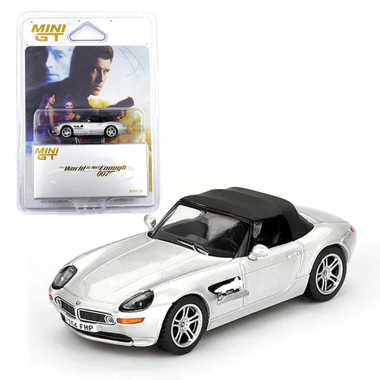 Mini GT 1:64 BMW Z8 007 “The World Is Not Enough” Silver – James Bond Movie Diecast Car (Blister Pack)