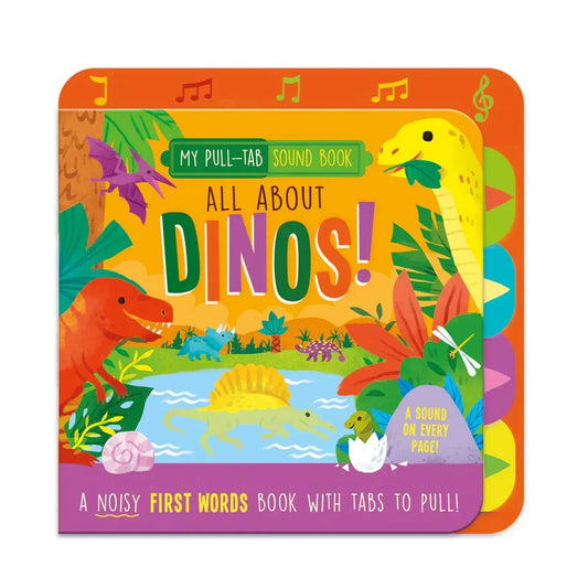 All About Dinos! Pull-Tab Sound Book for Kids | Interactive Dinosaur Learning Book