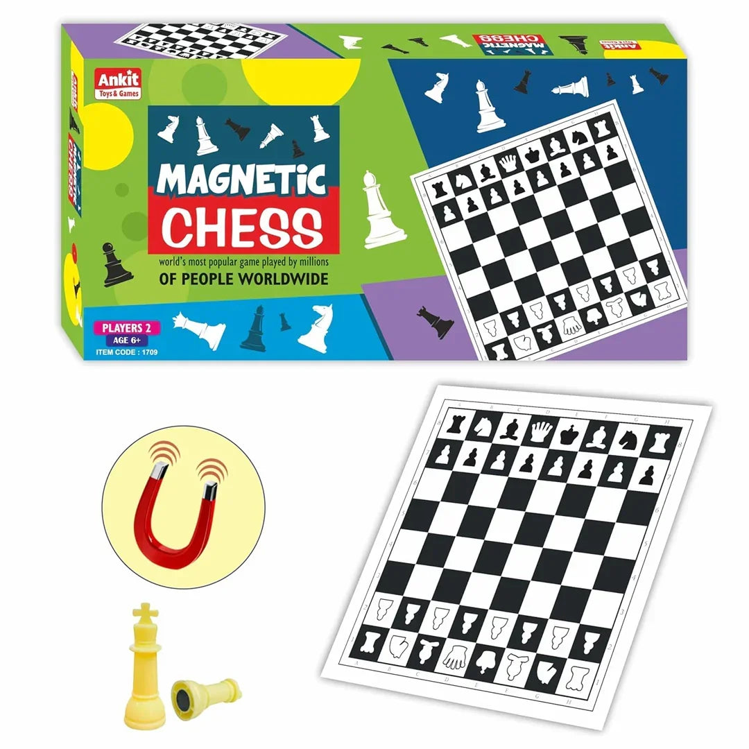Ankit Toys Magnetic Chess 12" – Portable Travel Chess Set for Kids & Adults