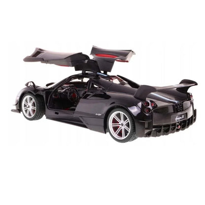 RASTAR 1:14 Scale Pagani Huayra BC Remote Control Car – Officially Licensed RC Supercar with Functional Gullwing Doors, LED Lights & 2.4GHz Precision Control (Black) - Jaiman Toys