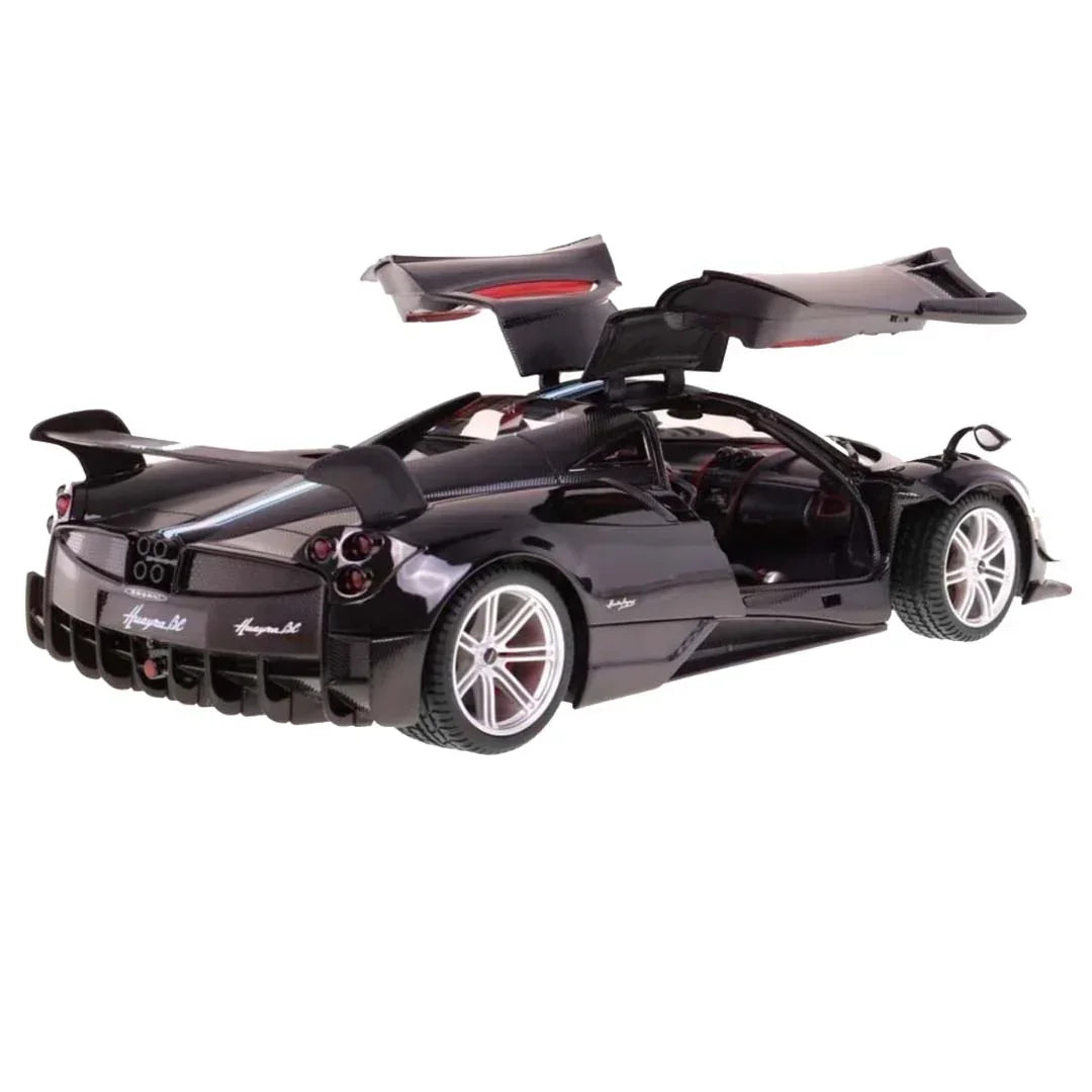 RASTAR 1:14 Scale Pagani Huayra BC Remote Control Car – Officially Licensed RC Supercar with Functional Gullwing Doors, LED Lights & 2.4GHz Precision Control (Black) - Jaiman Toys