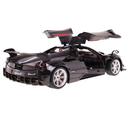 RASTAR 1:14 Scale Pagani Huayra BC Remote Control Car – Officially Licensed RC Supercar with Functional Gullwing Doors, LED Lights & 2.4GHz Precision Control (Black) - Jaiman Toys