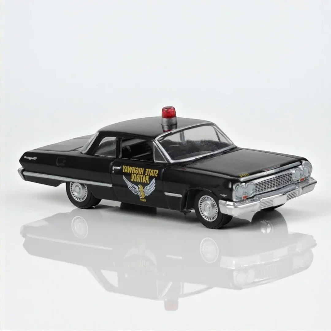 1963 Chevrolet Biscayne Black "Ohio State Highway Patrol" "Hot Pursuit" Series 43  Diecast Model Car by Greenlight