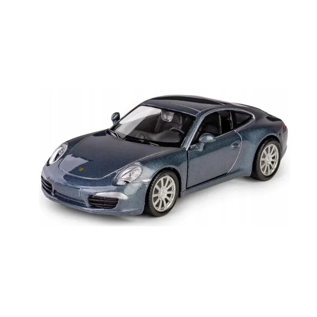 RMZ City 1:36 Porsche 911 Carrera S Diecast Car Model – Opening Doors, Pull Back Action (Red & Grey Variants)
