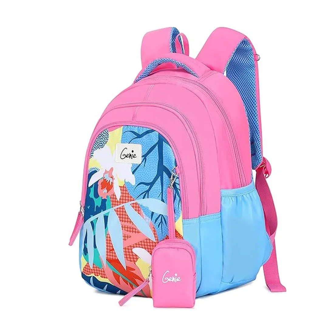Genie School Bags Dove Kids Backpack – 15" Cute & Colorful Bag for Girls with Happy Pouch - Jaiman Toys