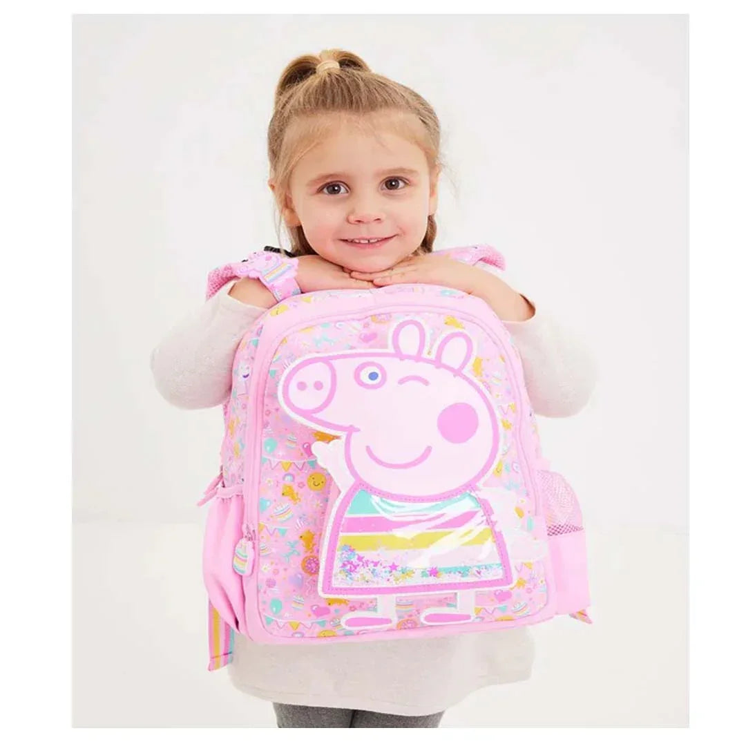 Smiggle School Bags: Peppa Pig Junior Character Backpack-Pink - Jaiman Toys