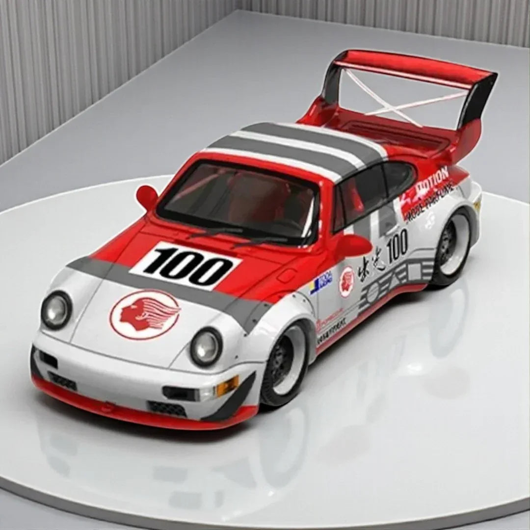 BSC 1:64 Porsche RWB 964 Racing #100  SCALE DIECAST CAR  MODEL BY BSC MODEL– ( WITH FIGURE )