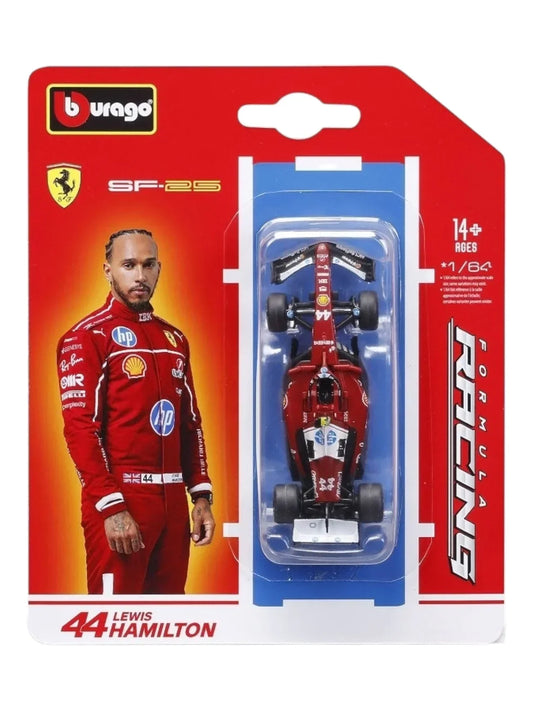 Bburago 1:64 Ferrari SF-25 #44 Lewis Hamilton  – Official Formula Racing Diecast Model Car