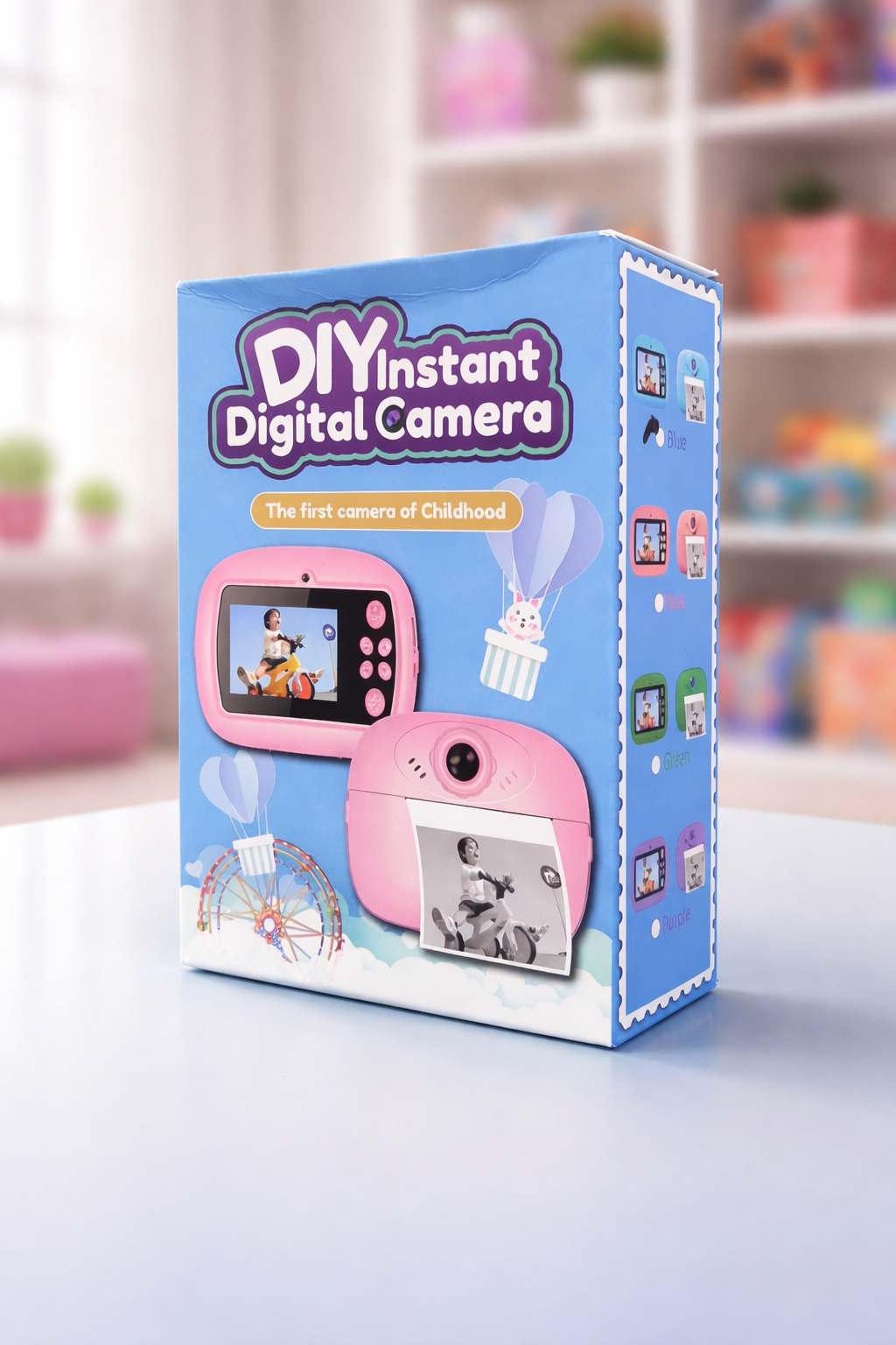 DIY Instant Print Camera for Kids – Thermal Ink-Free Printing Digital Camera with Paper Roll, Color Pens & USB Charging - 1 Pc
