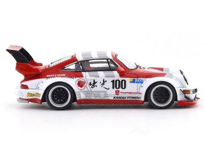 BSC 1:64 Porsche 911 (964) RWB Diecast Model Car – Liberty Walk Style Widebody Collectible with Display Case
