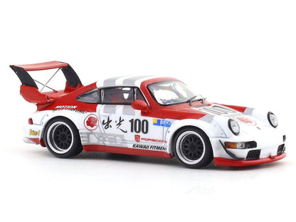 BSC 1:64 Porsche 911 (964) RWB Diecast Model Car – Liberty Walk Style Widebody Collectible with Display Case