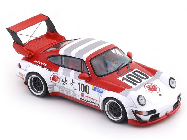 BSC 1:64 Porsche 911 (964) RWB Diecast Model Car – Liberty Walk Style Widebody Collectible with Display Case