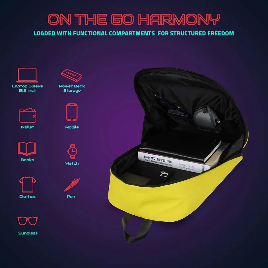 Hookaba Urban Buzz LED Backpack – Futuristic Hard Shell | Waterproof | 15.6” Laptop | Night-Ready Design - Jaiman Toys