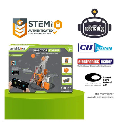 Avishkaar Robotics Starter Kit | 100-in-1 STEM Robotics & Coding Kit for Ages 8+