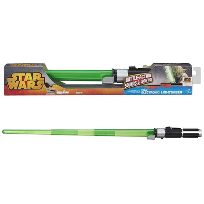 Star Wars Rebels Yoda Electronic Lightsaber Extends Over 11/2 feet Long Green - Jaiman Toys