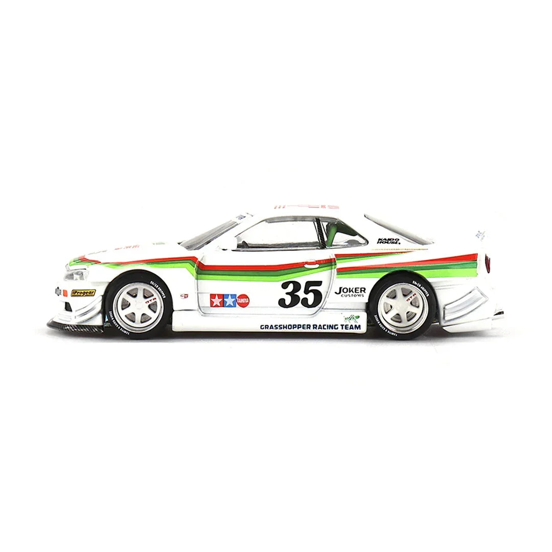 MINI GT 1/64 Nissan Skyline GT-R R34 – TAMIYA x KAIDO HOUSE “The GRASSHOPPER V1” | Diecast Scale Model Car - Jaiman Toys