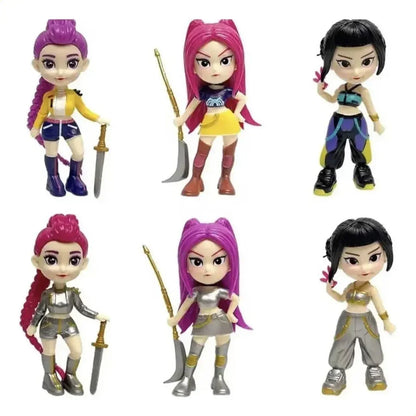 K-pop Warrior Dolls 6 Pieces – Demon Hunters 10 cm Collectible Figurines Set