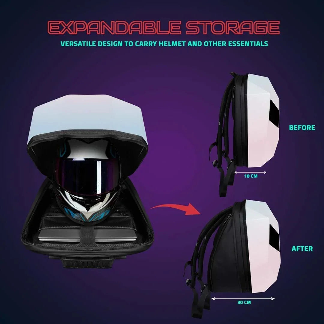 Hookaba Eye Rover LED Biker Backpack – Hard Shell, Waterproof, 15.6” Laptop - Pink - Jaiman Toys