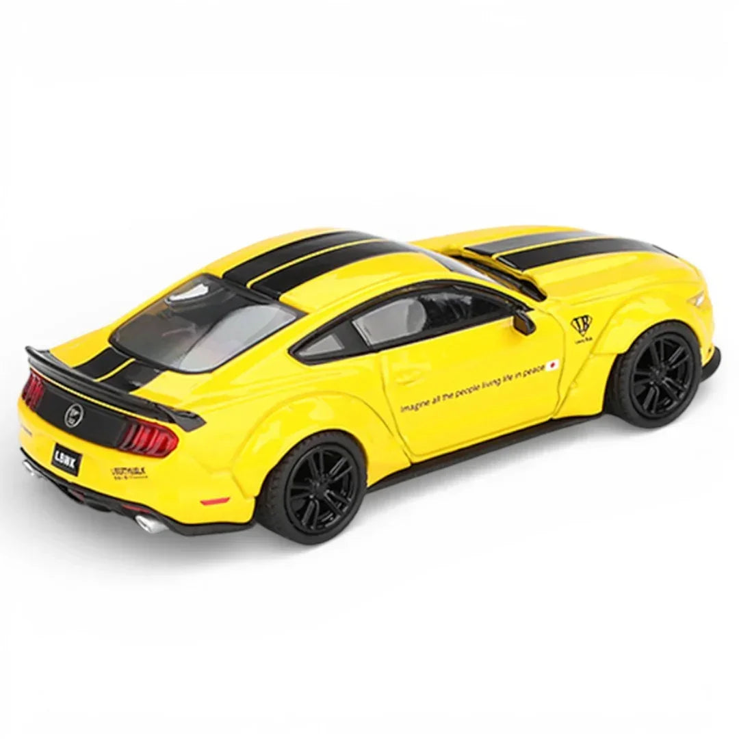 Mini GT  LB-WORKS Ford Mustang – Triple Yellow MGT01077-BL+Jaguar C-X75 Black LHD Diecast Car Model