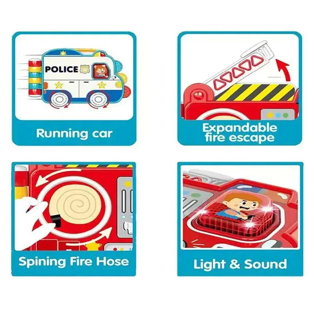 Beep Car Book Infant Toy – Light & Sound Educational Baby Toy | Interactive Soft Book for Toddlers - Jaiman Toys