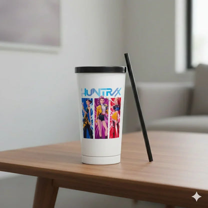 K-Pop Huntrix  700ml Stainless Steel Tumbler Sipper Water Bottle With Straw | Leak-Resistant Travel Cup