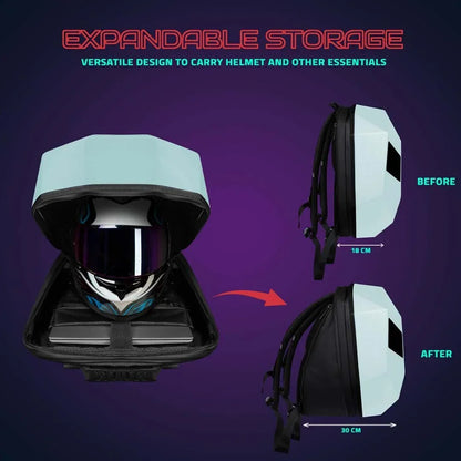 Hookaba Eye Rover LED Biker Backpack – Hard Shell, Waterproof, 15.6” Laptop - Blue - Jaiman Toys